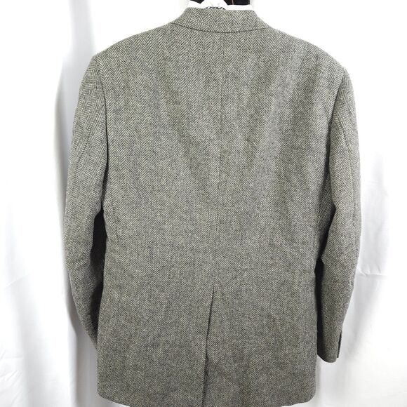 Hart Schaffner Marx Mens 44R Grey Tweed Wool 2-Button Sports Coat Blazer - Picture 2 of 9
